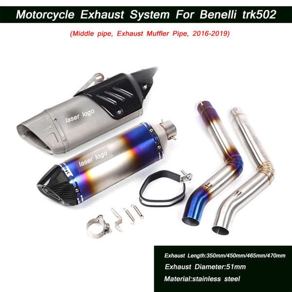 51mm motorcycle exhaust muffler pipe link middle pipe silp on for benelli trk502 2016 2017 2018 2019
51mm motorcycle exhaust muffler pipe link middle pipe silp on for benelli trk502 2016 2017 2018 2019