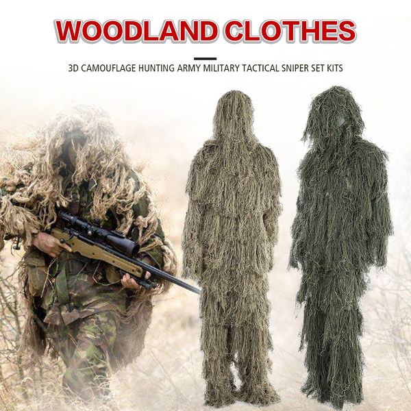 3d universal camouflage suits woodland clothes adjustable size ghillie suit for army tactical sniper set kits, Gray
3d universal camouflage suits woodland clothes adjustable size ghillie suit for army tactical sniper set kits, Gray