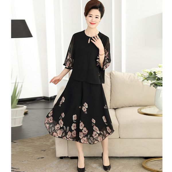 mother summer suit ladies large size 6xl chiffon t-shirt pants casual loose printing high temperament ladies suit two-piece set, White
mother summer suit ladies large size 6xl chiffon t-shirt pants casual loose printing high temperament ladies suit two-piece set, White