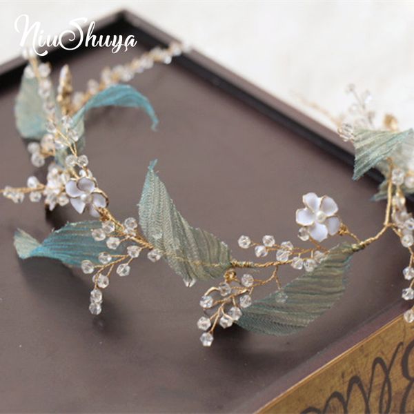 niushuya exquisite crystal branch bridal hairband green leaf vine princess wedding bridal hair ornaments, Golden;white
niushuya exquisite crystal branch bridal hairband green leaf vine princess wedding bridal hair ornaments, Golden;white