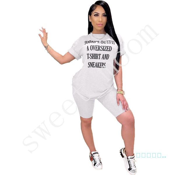 news women summer outfits 2 pieces sets pullover t-shirts+slim shorts tracksuit letter print sportswear casual 2 pieces clothing sets ly422, White
news women summer outfits 2 pieces sets pullover t-shirts+slim shorts tracksuit letter print sportswear casual 2 pieces clothing sets ly422, White