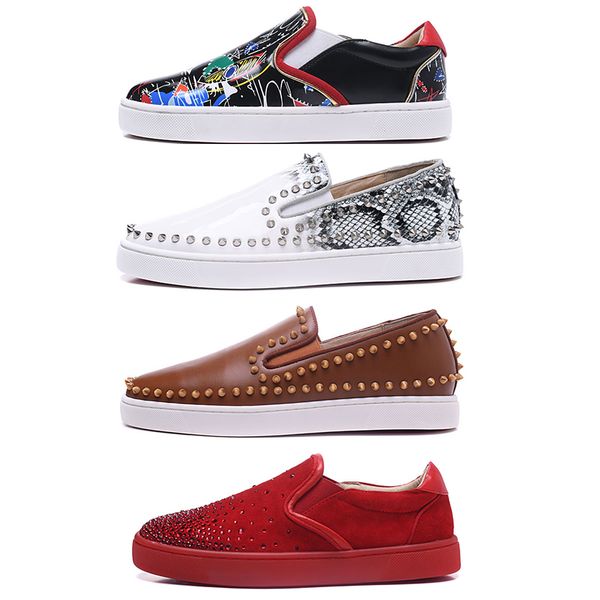 luxury red bottoms mens women shoes fashion suede leather studded spikes loafers rivets designer casual flats boat ladies dress brand soles, Black
luxury red bottoms mens women shoes fashion suede leather studded spikes loafers rivets designer casual flats boat ladies dress brand soles, Black