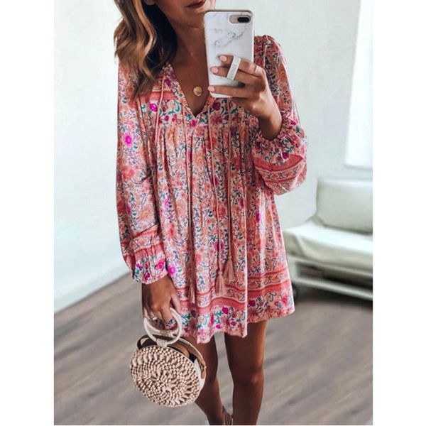 ayualin pink beach boho tunic mini dresses women 2020 cotton floral printed vintage autumn dress vestidos long sleeve short robe, Black;gray
ayualin pink beach boho tunic mini dresses women 2020 cotton floral printed vintage autumn dress vestidos long sleeve short robe, Black;gray