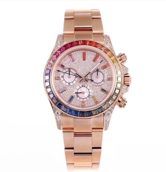 fashion classic men 116595 40mm rainbow full diamond 18k rose gold automatic mechanical fashion waterproof men's watch, Slivery;brown
fashion classic men 116595 40mm rainbow full diamond 18k rose gold automatic mechanical fashion waterproof men's watch, Slivery;brown