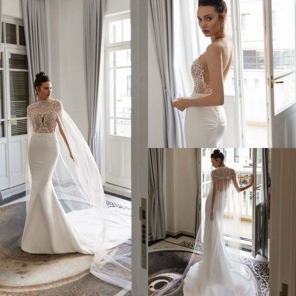 2020 julie vino mermaid wedding dresses with wrap spaghetti beading sweep train lace bohemian wedding dress appliqued bridal gowns, White
2020 julie vino mermaid wedding dresses with wrap spaghetti beading sweep train lace bohemian wedding dress appliqued bridal gowns, White