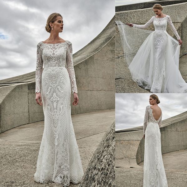 elbeth gillis 2021 wedding dresses long sleeves lace appliques bridal gowns custom made backless detachable train mermaid robe de soiree, White
elbeth gillis 2021 wedding dresses long sleeves lace appliques bridal gowns custom made backless detachable train mermaid robe de soiree, White