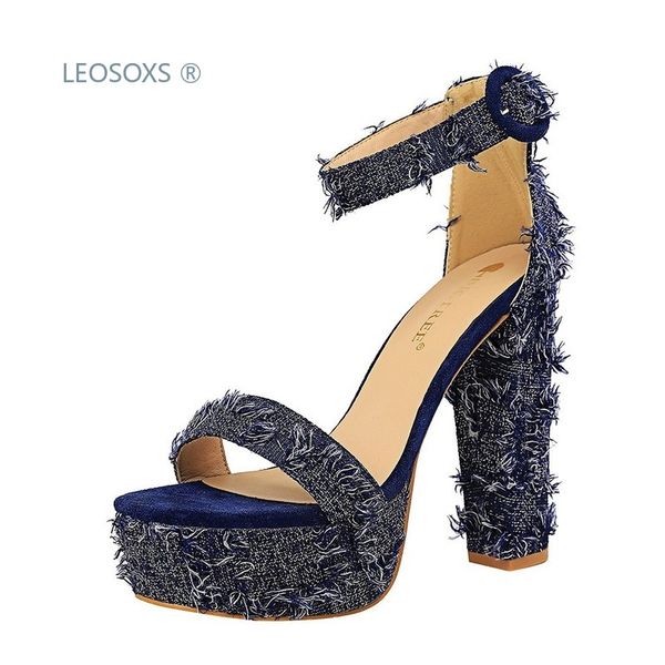 2020 korean-style ultra-high-chunky-heel waterproof platform cloth denim a- line with nightclub summer sandals, Black
2020 korean-style ultra-high-chunky-heel waterproof platform cloth denim a- line with nightclub summer sandals, Black