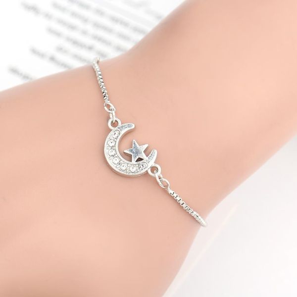 star bracelet moon bracelet inlaid rhinestone cute funny minimalist armband damen women femme metal trendy gift for friend, Black
star bracelet moon bracelet inlaid rhinestone cute funny minimalist armband damen women femme metal trendy gift for friend, Black