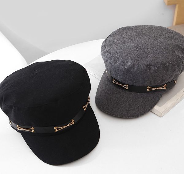 2020 autumn/winter korean version female flat hat handsome personality chain navy beret octagonal hat leisure joker new solid color cap, Blue;gray
2020 autumn/winter korean version female flat hat handsome personality chain navy beret octagonal hat leisure joker new solid color cap, Blue;gray