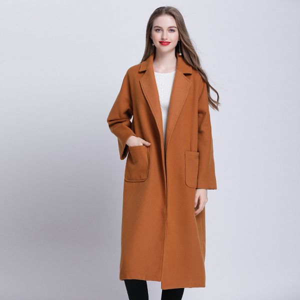 plus wool long women size woolen jacket feminine coat women's clothing winter coats chaquetas invierno mujer kj446, Black
plus wool long women size woolen jacket feminine coat women's clothing winter coats chaquetas invierno mujer kj446, Black