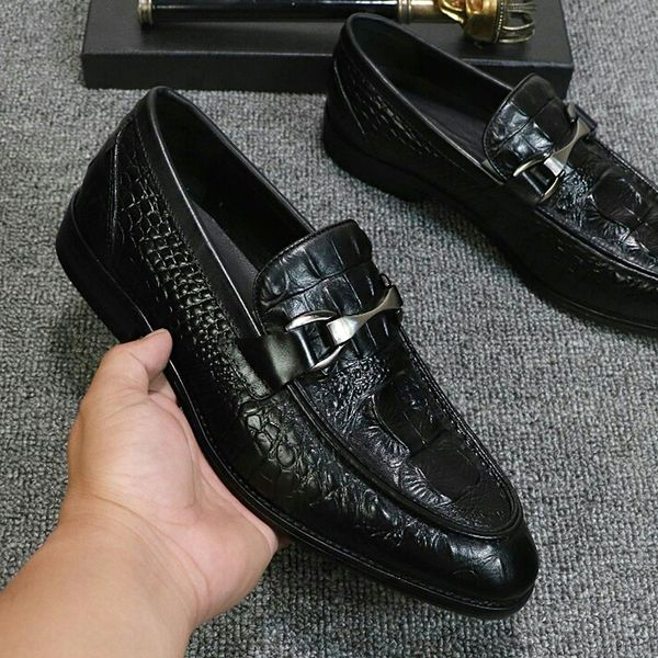 new fashion men formal business brogue shoes luxury mens crocodile dress shoes male casual genuineleather wedding party loafers original qw, Black
new fashion men formal business brogue shoes luxury mens crocodile dress shoes male casual genuineleather wedding party loafers original qw, Black