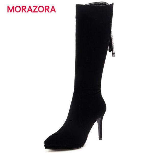 morazora big size metal decoration women boots autumn winter pointed toe knee high boots super high heel knight, Black
morazora big size metal decoration women boots autumn winter pointed toe knee high boots super high heel knight, Black