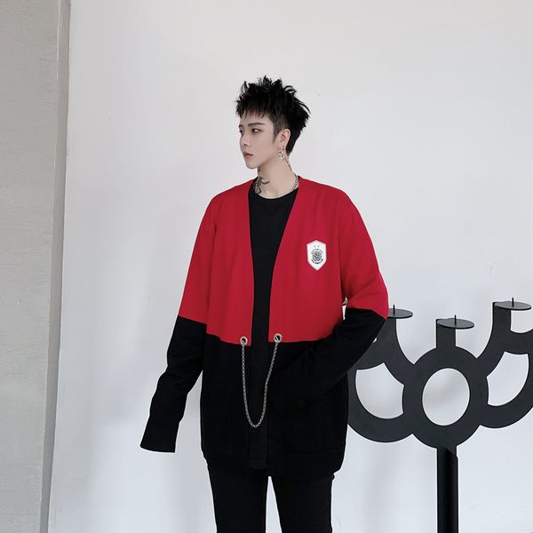 autumn new thin cardigan men's fashion hit color casual v-neck knitted sweater jacket man streetwear loose sweater coat mens, White;black
autumn new thin cardigan men's fashion hit color casual v-neck knitted sweater jacket man streetwear loose sweater coat mens, White;black