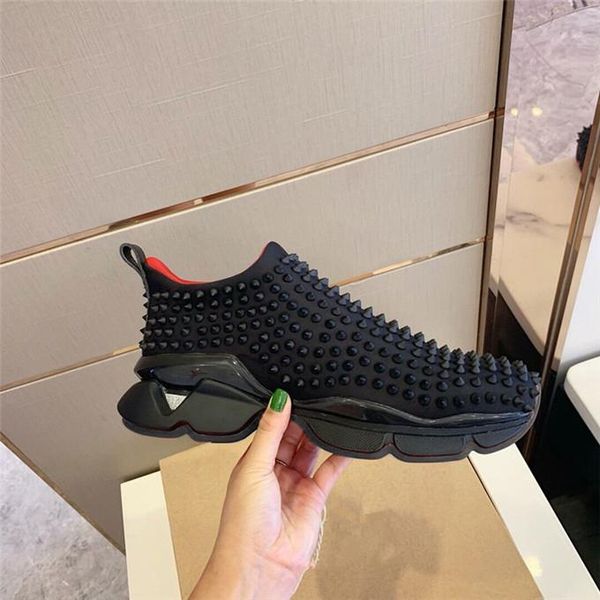 fashion luxury red bottom men women casual shoes spikes rivets rhinestone dress party walking shoes sneakers de sport 35-46l05, Black
fashion luxury red bottom men women casual shoes spikes rivets rhinestone dress party walking shoes sneakers de sport 35-46l05, Black