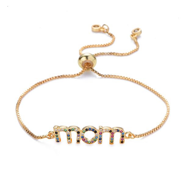 2019 mom women's bracelet supplies adjustable silver bracelet mama zircon charm for mom's girl christmas gift, Golden;silver
2019 mom women's bracelet supplies adjustable silver bracelet mama zircon charm for mom's girl christmas gift, Golden;silver