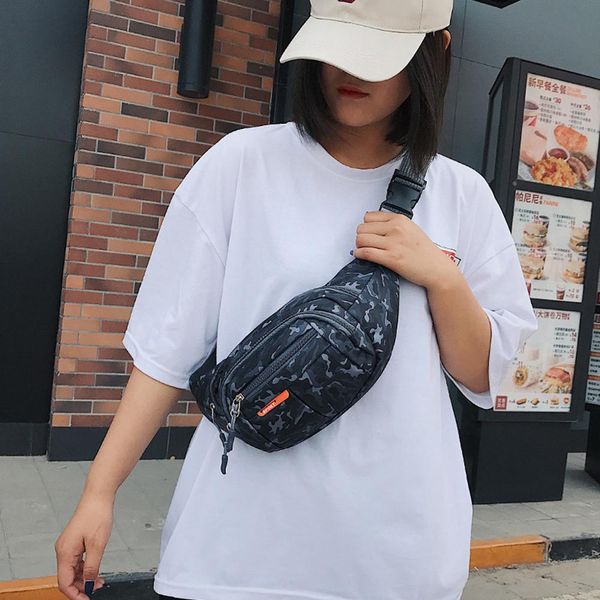 outdoor students sport luminous strip cross body bag chest bag phone oxford pu hasp callipers chest