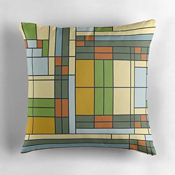 

frank lloyd wright s01 decorative throw pillow cover pillowcase cushion cover cotton square 18"x18" pillow case