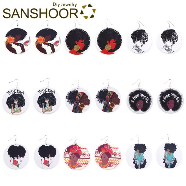 sanshoor printed afro natural hair wood earrings african black woman headwrap ethnic jewelry as christmas gifts 9pairs, Silver
sanshoor printed afro natural hair wood earrings african black woman headwrap ethnic jewelry as christmas gifts 9pairs, Silver