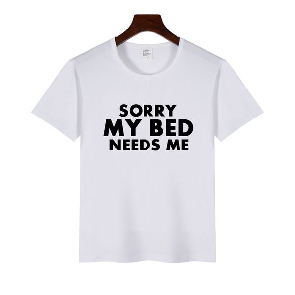 men or women t-shirt print text sorry my bed needs me casual short sleeve funny t shirts, White;black
men or women t-shirt print text sorry my bed needs me casual short sleeve funny t shirts, White;black