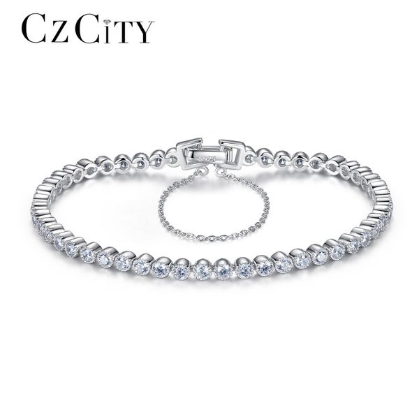 czcity brilliant clear zircon stone tennis silver women bracelet genuine 925 sterling silver wedding bracelets & bangles gift c19021501, Black
czcity brilliant clear zircon stone tennis silver women bracelet genuine 925 sterling silver wedding bracelets & bangles gift c19021501, Black