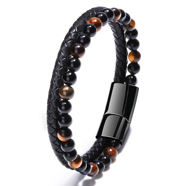 classic design cool men natural beads black strands leather beaded bracelet handmade 4 colors bracelets
classic design cool men natural beads black strands leather beaded bracelet handmade 4 colors bracelets