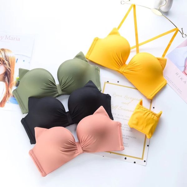 jyf fashion brand bra set cat ear underwear wire push up bra set women seamless lingerie lovely bow girl yellow bras, Red;black
jyf fashion brand bra set cat ear underwear wire push up bra set women seamless lingerie lovely bow girl yellow bras, Red;black