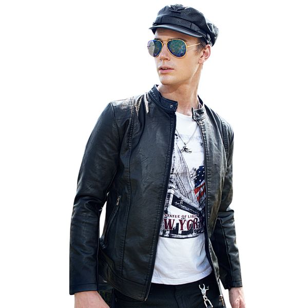 leather jacket men coats m-3xl pu outerwear men business autumn male jacket 983, Black
leather jacket men coats m-3xl pu outerwear men business autumn male jacket 983, Black