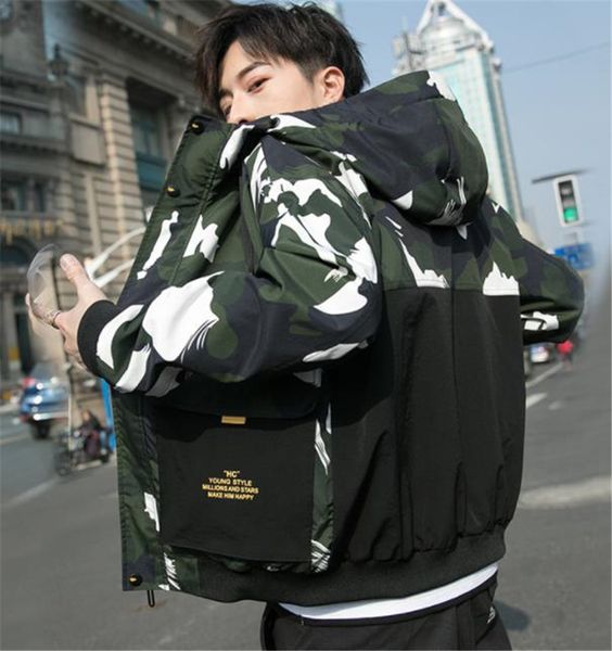 camouflage print panelled mens designer jackets fashion mulit pockets mens hooded outerwears casual zipper males clothing, Black;brown
camouflage print panelled mens designer jackets fashion mulit pockets mens hooded outerwears casual zipper males clothing, Black;brown