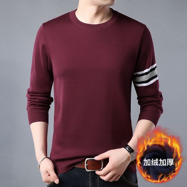 bo new 2019 men's leisure long-sleeved sweater with velvet warm winter contracted joker youth render sweater, White;black
bo new 2019 men's leisure long-sleeved sweater with velvet warm winter contracted joker youth render sweater, White;black