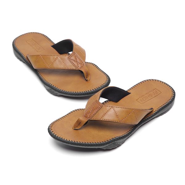 slippers 2021 men's leather flip flops summer thong sandals with arch support, soft non-slip beach men pu rubber, Black
slippers 2021 men's leather flip flops summer thong sandals with arch support, soft non-slip beach men pu rubber, Black