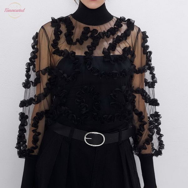 women blouse autumn 2020 new fashion long sleeve transparent black shirt modern lady ruffle pullovers, White
women blouse autumn 2020 new fashion long sleeve transparent black shirt modern lady ruffle pullovers, White