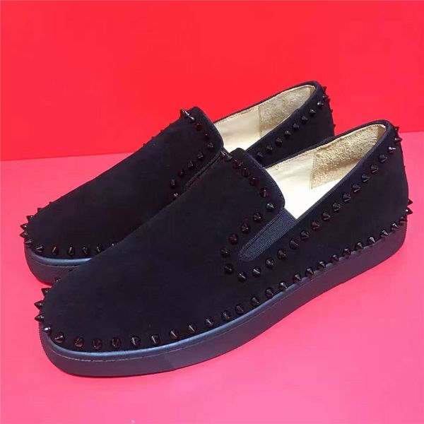 2019 new brand designer sneakers low-boats balck suede cow leather spikes flat red bottom for men and women sneakers designer shoes, Black
2019 new brand designer sneakers low-boats balck suede cow leather spikes flat red bottom for men and women sneakers designer shoes, Black