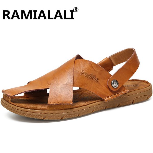 summer men sandals genuine leather men slippers comfortable fashion sewing beach shoes, Black
summer men sandals genuine leather men slippers comfortable fashion sewing beach shoes, Black