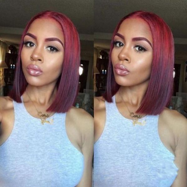 heat resistant hair wine red color short bob wigs for black women glueless synthetic lace front burgundy wig cosplay party
heat resistant hair wine red color short bob wigs for black women glueless synthetic lace front burgundy wig cosplay party