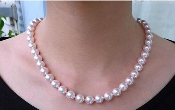 envÃo gratis hermosa 10-11mm blanco collar de perlas collar de 18 pulgadas, Silver
envÃo gratis hermosa 10-11mm blanco collar de perlas collar de 18 pulgadas, Silver