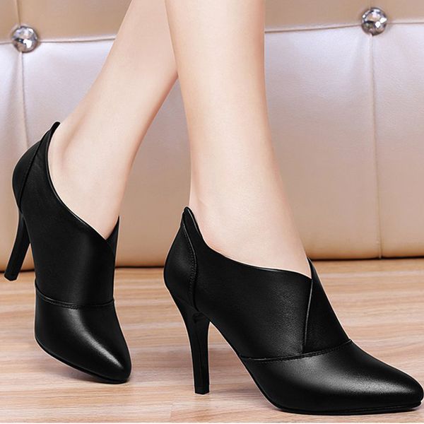 pointed toe woman ankle boots women slip on high heels women's thin heel female comfort solid shoes ladies pumps plus size, Black
pointed toe woman ankle boots women slip on high heels women's thin heel female comfort solid shoes ladies pumps plus size, Black