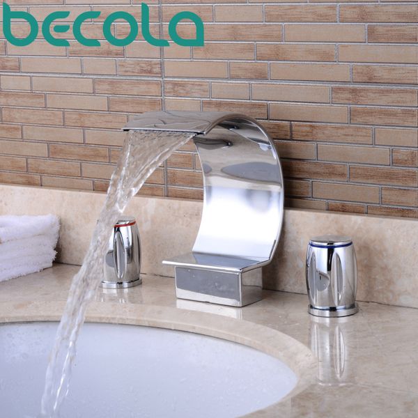 becola waterfall basin faucet chrome brass dual handle bathroom sink tap deck mounted bathtub faucet s-208m
becola waterfall basin faucet chrome brass dual handle bathroom sink tap deck mounted bathtub faucet s-208m
