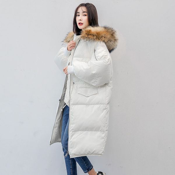 detachable real raccoon fur collar hooded down coat outerwear women bat sleeved loose fit thickening down jacket 2019 winter, Black
detachable real raccoon fur collar hooded down coat outerwear women bat sleeved loose fit thickening down jacket 2019 winter, Black