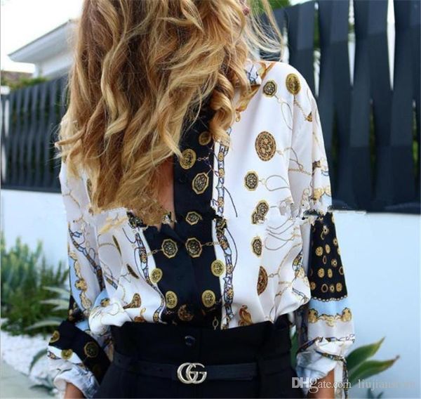 autumn womens digital printed blouse female lapel neck shirts casual female slim clothing, White
autumn womens digital printed blouse female lapel neck shirts casual female slim clothing, White