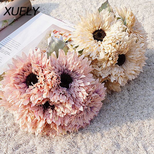 6 head flocking hands tied multi-layered sun flower bouquet gerbera artificial flower chrysanthemum home decoration wedding prop
6 head flocking hands tied multi-layered sun flower bouquet gerbera artificial flower chrysanthemum home decoration wedding prop