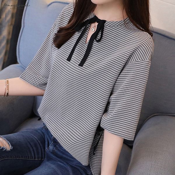 women sweet plaid fashion shirt summer half cap sleeve sleeve v neck thin ladies women clothing blusas 0286 40, White
women sweet plaid fashion shirt summer half cap sleeve sleeve v neck thin ladies women clothing blusas 0286 40, White
