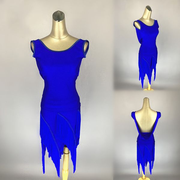 latin dance dress royal blue sleeveless open back tassel dresses women tango salsa samba carnival costumes dancewear dn2334, Black;red 
latin dance dress royal blue sleeveless open back tassel dresses women tango salsa samba carnival costumes dancewear dn2334, Black;red