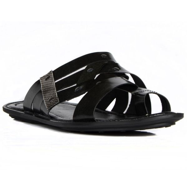 footcourt-male slippers, Black