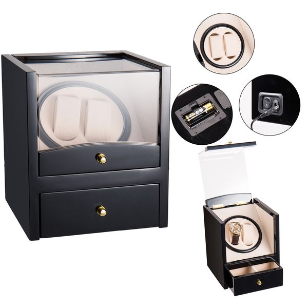 new 2 pcs watch winder watch display box jewelry storage box watch storage black us stock, Black;white
new 2 pcs watch winder watch display box jewelry storage box watch storage black us stock, Black;white