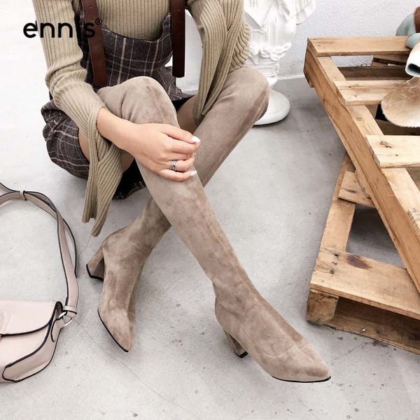 ennis 2019 stretch over the knee boots pointed toe women thick high heel boots autumn winter thigh flock female shoes l859, Black
ennis 2019 stretch over the knee boots pointed toe women thick high heel boots autumn winter thigh flock female shoes l859, Black