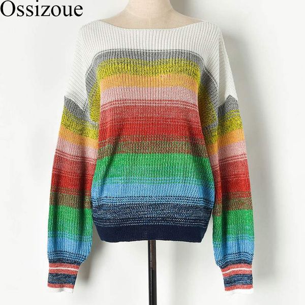 women's sweaters plus size runway designer sweater women long sleeve rainbow striped knitted and pullovers oversized jumper knitwear, White;black
women's sweaters plus size runway designer sweater women long sleeve rainbow striped knitted and pullovers oversized jumper knitwear, White;black