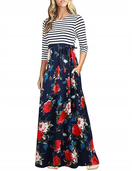 women floral print autumn round neck pocket 3/4 sleeve boho evening gown party long maxi dress autumn and winter sundress casual dresses, Black;gray
women floral print autumn round neck pocket 3/4 sleeve boho evening gown party long maxi dress autumn and winter sundress casual dresses, Black;gray