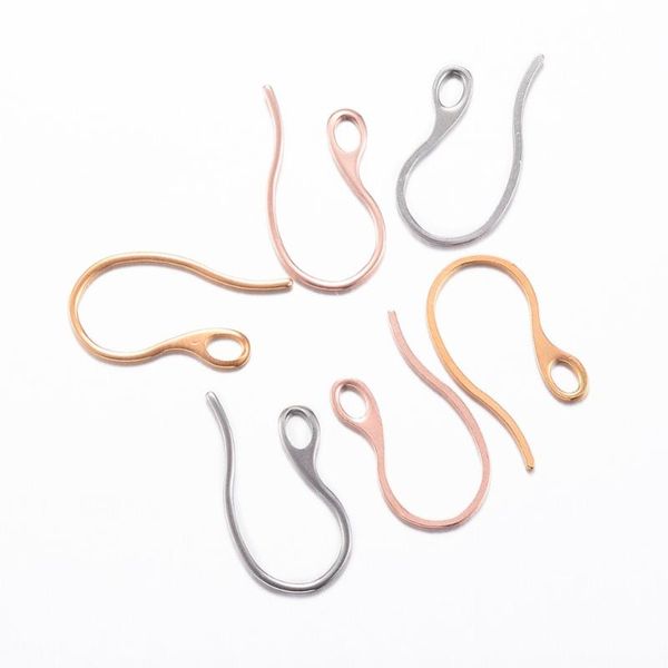 pandahall 10pc 304 stainless steel earring hooks gold silver rose gold mixed color about 22mm long, Golden 
pandahall 10pc 304 stainless steel earring hooks gold silver rose gold mixed color about 22mm long, Golden