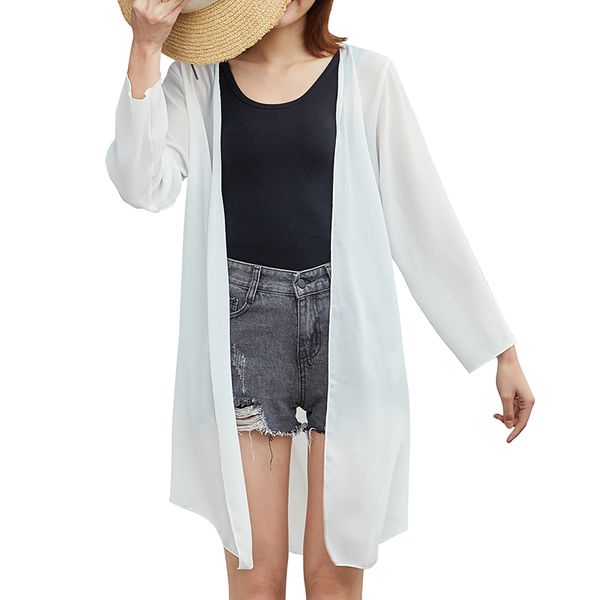 summer women long cardigan loose kimono chiffon blouse white black beach cover up shirt casual outwear sunscreen clothing
summer women long cardigan loose kimono chiffon blouse white black beach cover up shirt casual outwear sunscreen clothing
