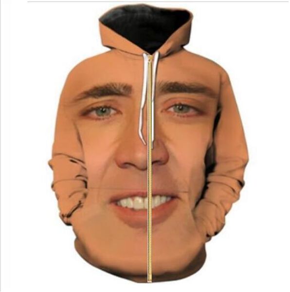 new fashion mens 3d hoodies the giant blown up face of nicolas cage style printed zipper hoodies hip hop casual sweatshirt lm024, Black
new fashion mens 3d hoodies the giant blown up face of nicolas cage style printed zipper hoodies hip hop casual sweatshirt lm024, Black